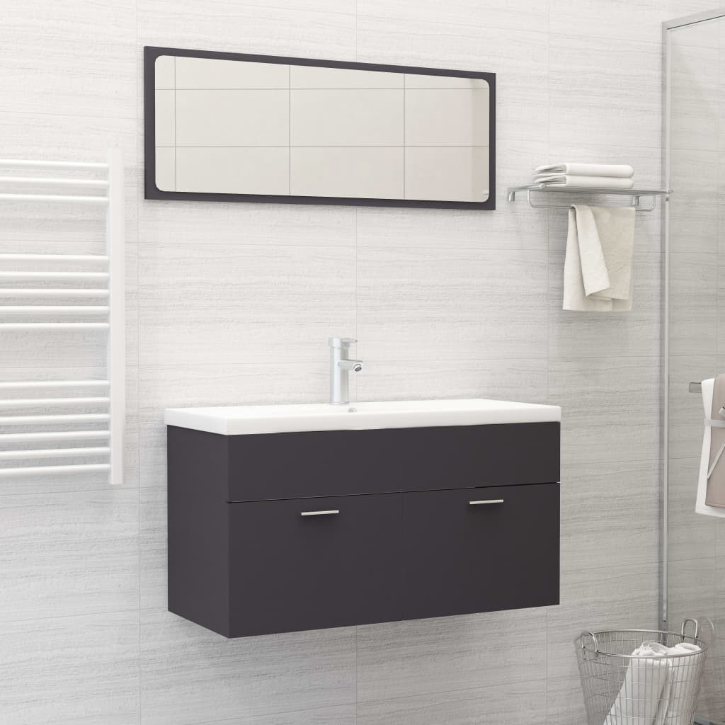 Conjunto de móveis de casa de banho madeira processada branco