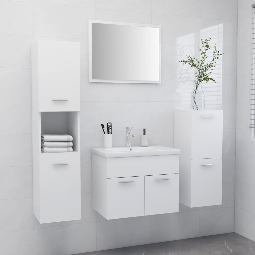 Conjunto de muebles de baño aglomerado blanco