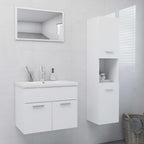 Conjunto de muebles de baño 2 piezas contrachapada blanco