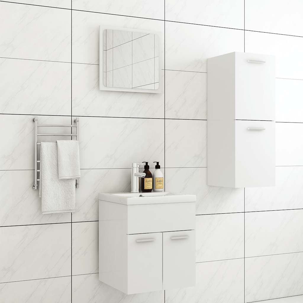 Conjunto de muebles de baño 2 piezas contrachapada blanco
