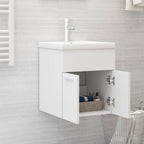 Mueble con lavabo blanco madera contrachapada