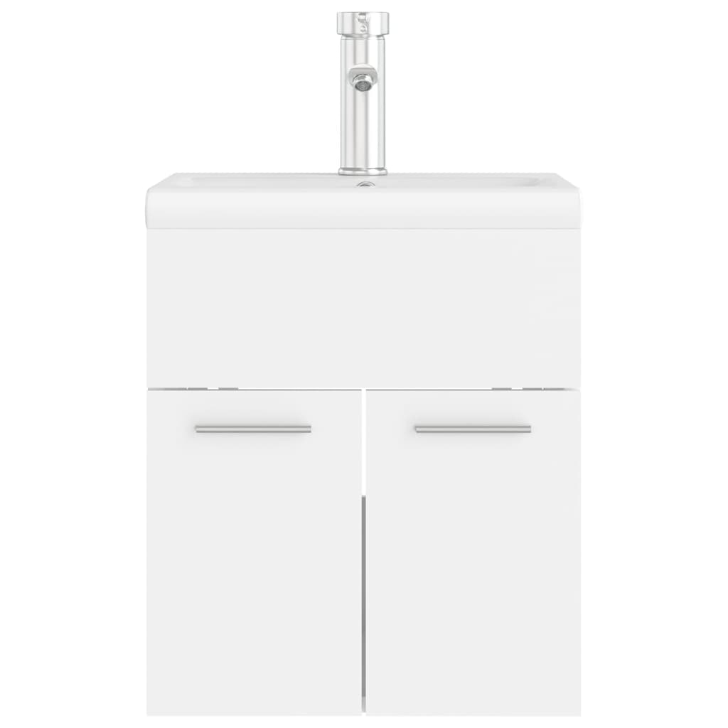 Mueble con lavabo blanco madera contrachapada