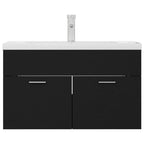 Mueble con lavabo madera de ingeniería negro