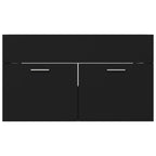 Mueble con lavabo madera de ingeniería negro
