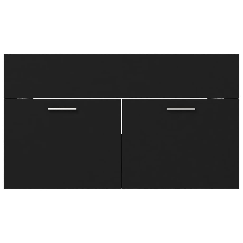 Mueble con lavabo madera de ingeniería negro