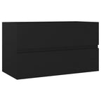 Mueble con lavabo madera de ingeniería negro