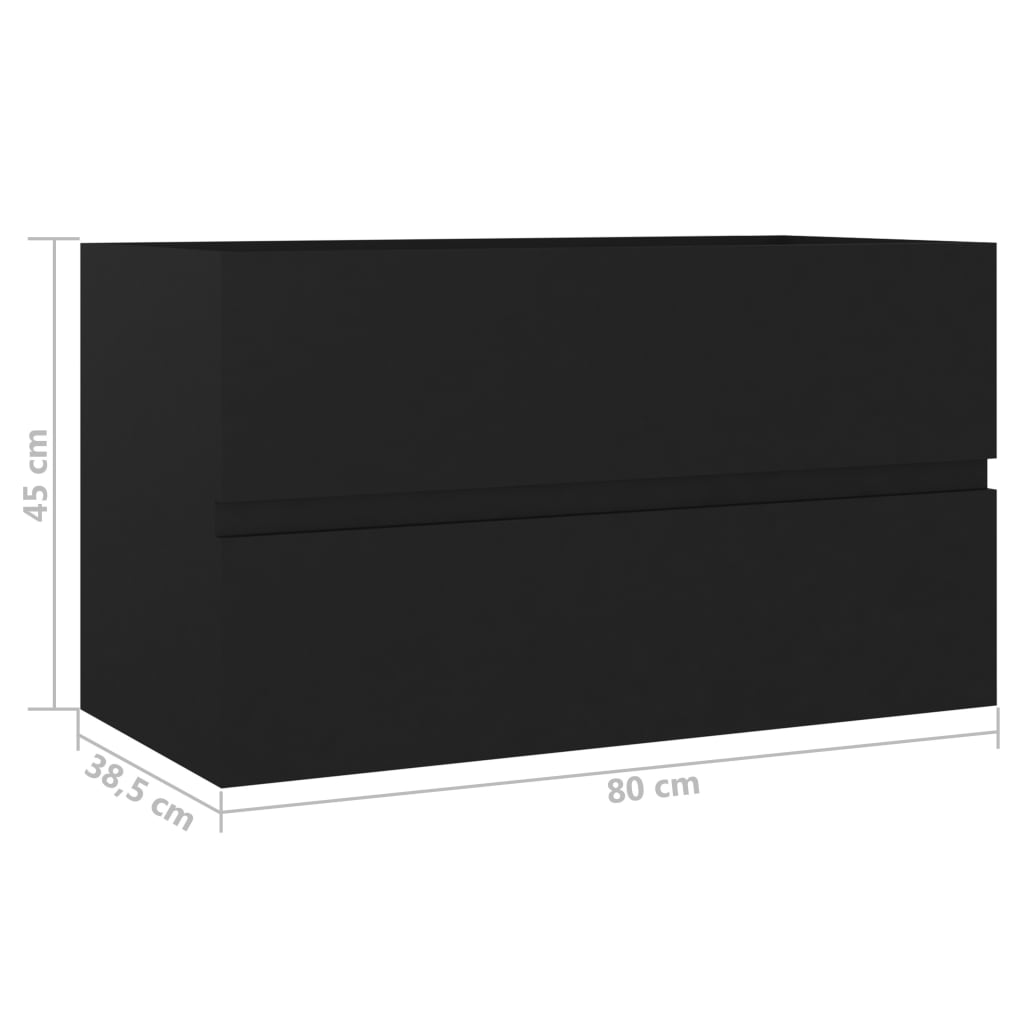 Mueble con lavabo madera de ingeniería negro