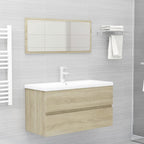 Mueble con lavabo madera de ingeniería roble Sonoma