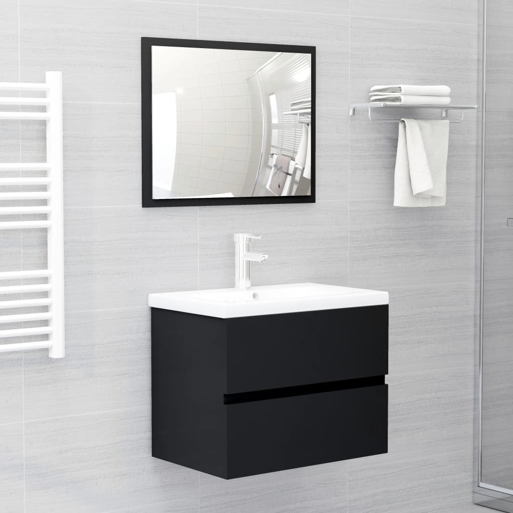 Conjunto de móveis de casa de banho madeira processada branco