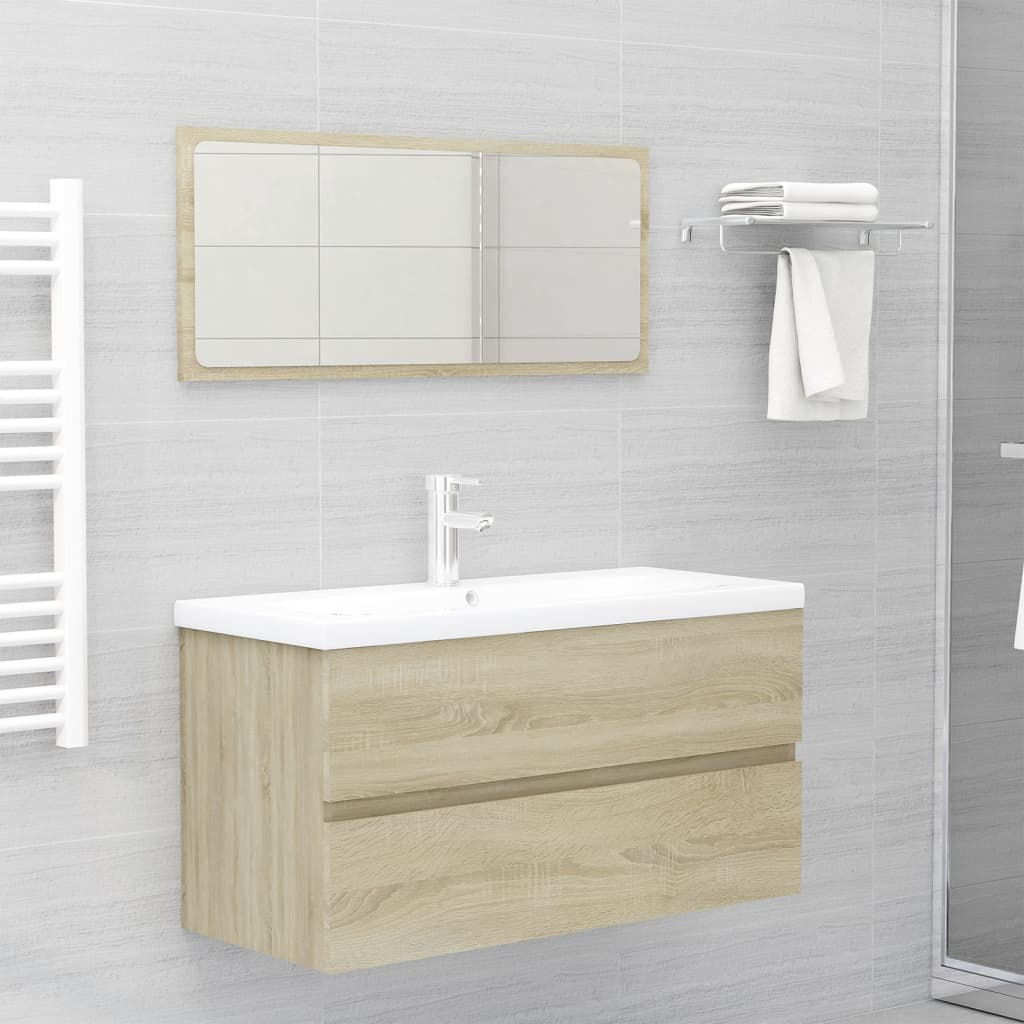 Mueble con lavabo madera de ingeniería roble Sonoma