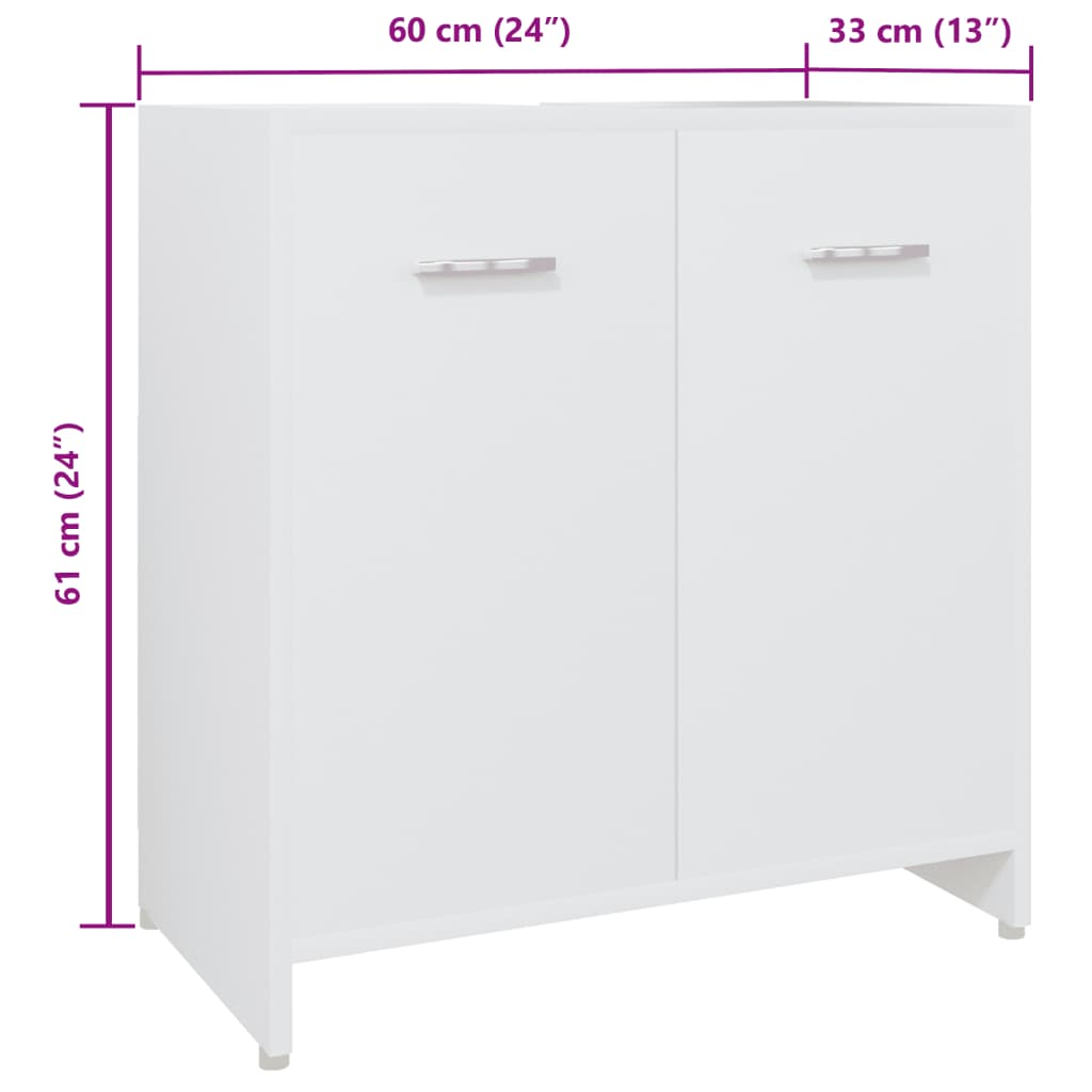 Juego de muebles de baño 4 piezas blanco