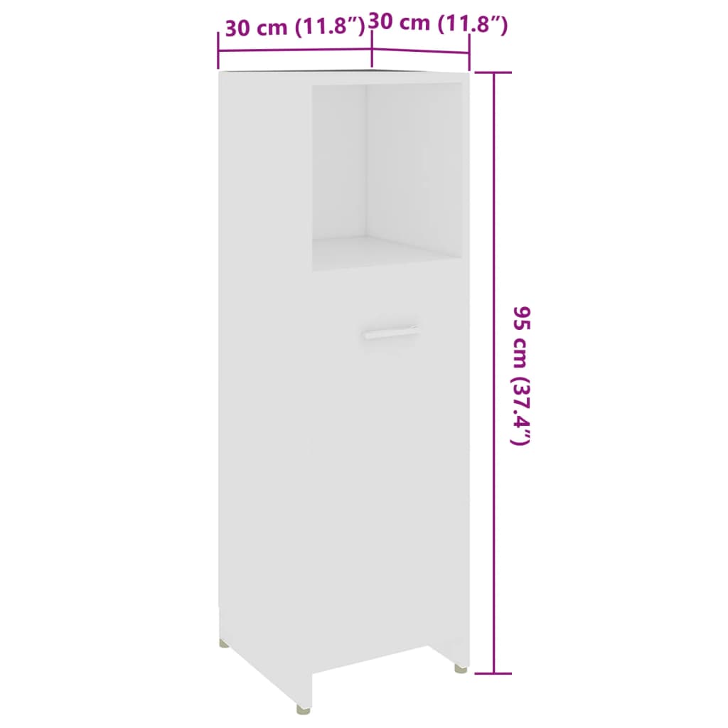 Juego de muebles de baño 4 piezas blanco