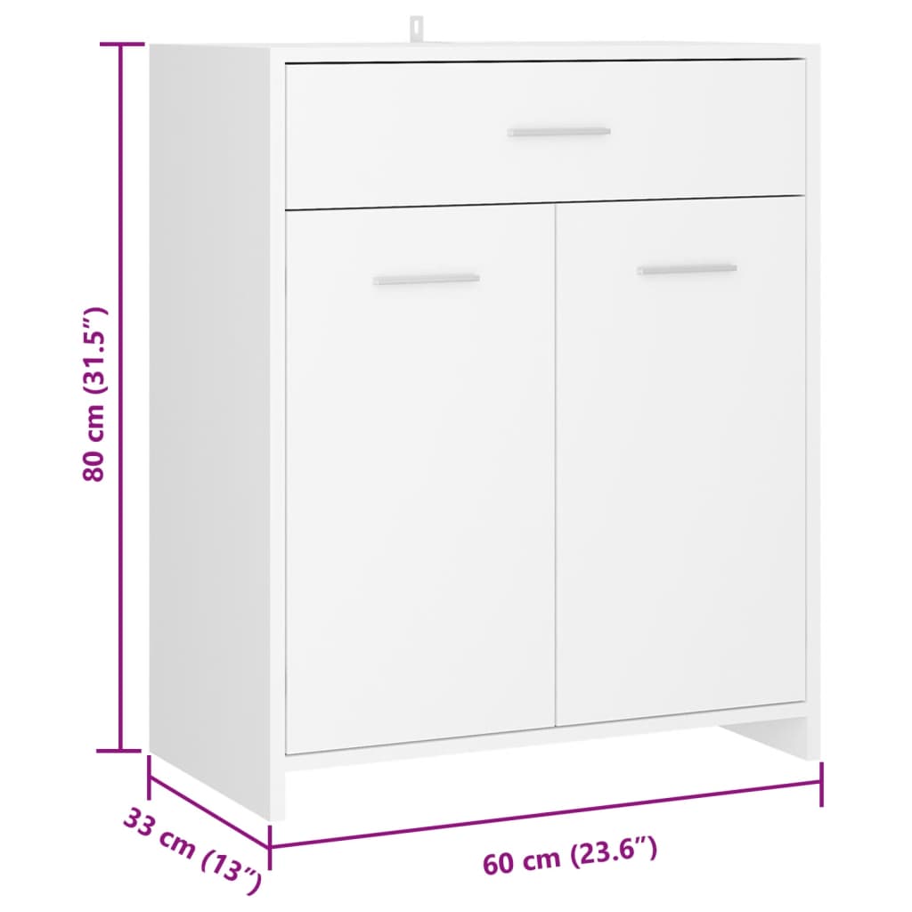 Juego de muebles de baño 4 piezas blanco