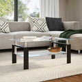 Mesa de centro vidrio templado blanco transparente 95x55x40 cm