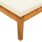 Tumbona 1 reposabrazos con cojines crema madera maciza acacia