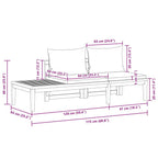 Banco de jardín y mesa cojines crema madera maciza de acacia