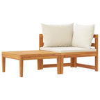 Set muebles de jardín 2 pzas cojines crema madera de acacia