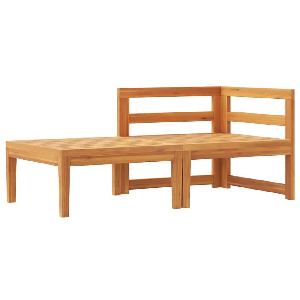 Set muebles de jardín 2 pzas cojines crema madera de acacia