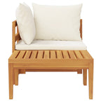 Set muebles de jardín 2 pzas cojines crema madera de acacia