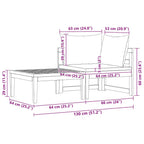 Set muebles de jardín 2 pzas cojines crema madera de acacia