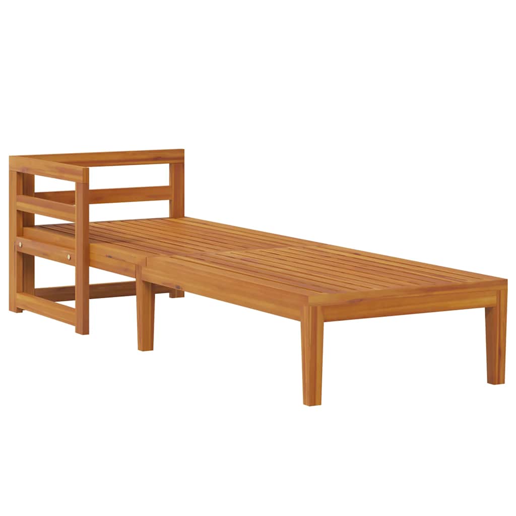 Tumbona con 1 reposabrazos gris oscuro madera maciza acacia