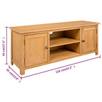 Mueble para el televisor madera maciza de roble 110x35x44 cm