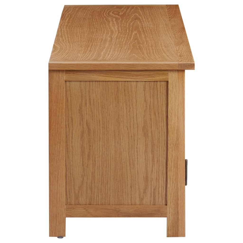Mueble para TV madera maciza de roble 110x35x44 cm