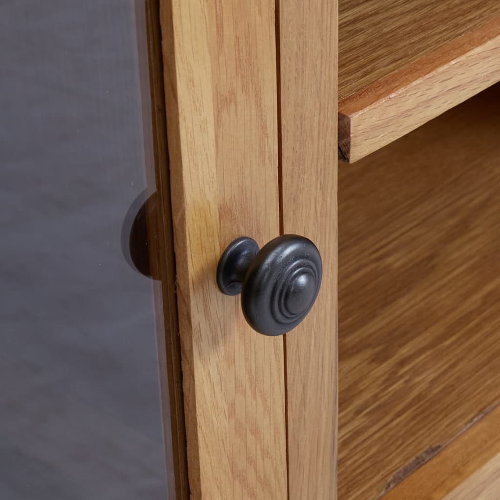 Mueble para TV madera maciza de roble 110x35x44 cm