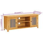 Mueble para TV madera maciza de roble 110x35x44 cm