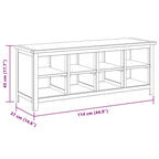 Zapatero de madera maciza de roble 114x37x45 cm