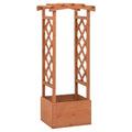 Jardinera enrejada con arco madera de abeto 49x39x117 cm