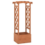 Jardinera enrejada con arco madera de abeto 49x39x117 cm