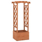 Jardinera enrejada con arco madera de abeto 49x39x117 cm