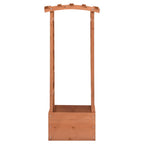 Jardinera enrejada con arco madera de abeto 49x39x117 cm