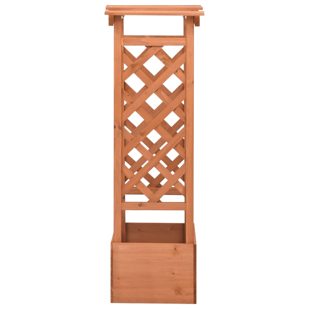 Jardinera enrejada con arco madera de abeto 49x39x117 cm