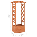 Jardinera enrejada con arco madera de abeto 49x39x117 cm