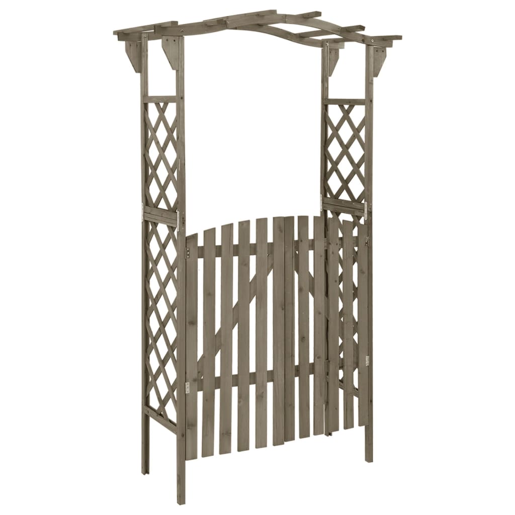 Pérgola com porta de madeira maciça de abeto 116x40x204 cm