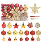 Juego de adornos de navidad de 108 piezas dorado y rojo