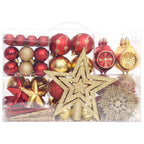 Juego de adornos de navidad de 108 piezas dorado y rojo