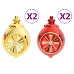 Juego de adornos de navidad de 108 piezas dorado y rojo