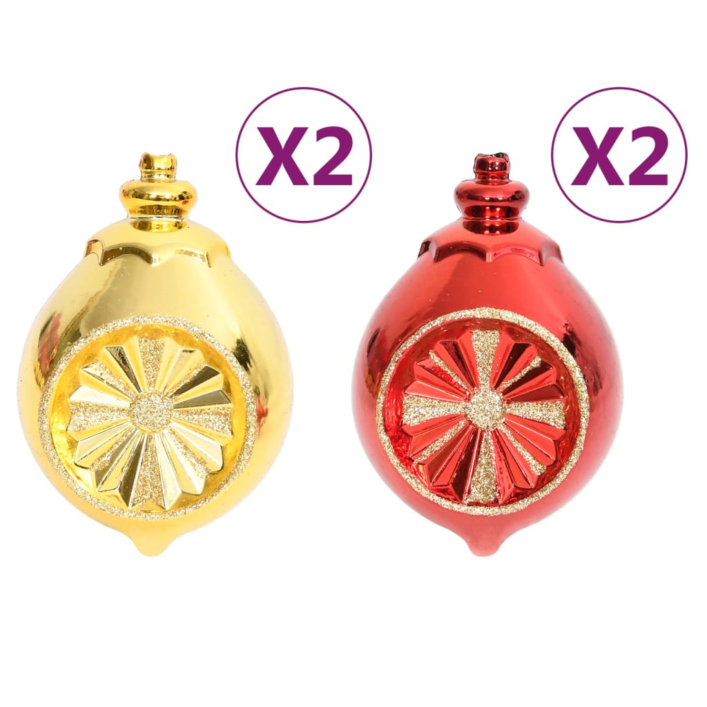 Juego de adornos de navidad de 108 piezas dorado y rojo