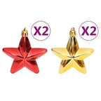 Juego de adornos de navidad de 108 piezas dorado y rojo
