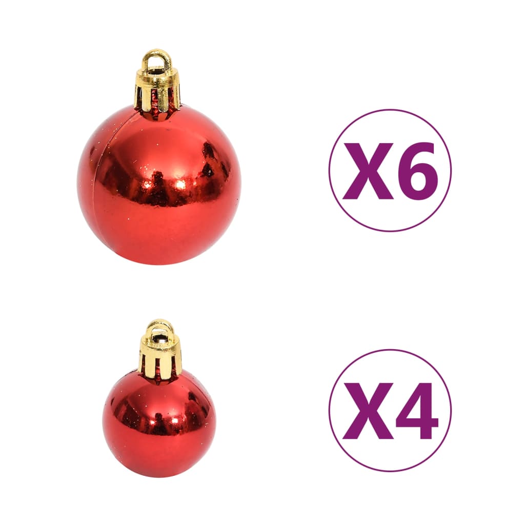 Juego de adornos de navidad de 108 piezas dorado y rojo
