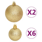 Juego de adornos de navidad de 108 piezas dorado y rojo