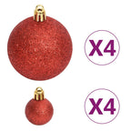 Juego de adornos de navidad de 108 piezas dorado y rojo
