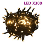 Set de bolas de Navidad 120 pzas con pico 300 LED blanco y gris