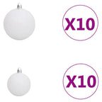 Set de bolas de Navidad 120 pzas con pico 300 LED blanco y gris