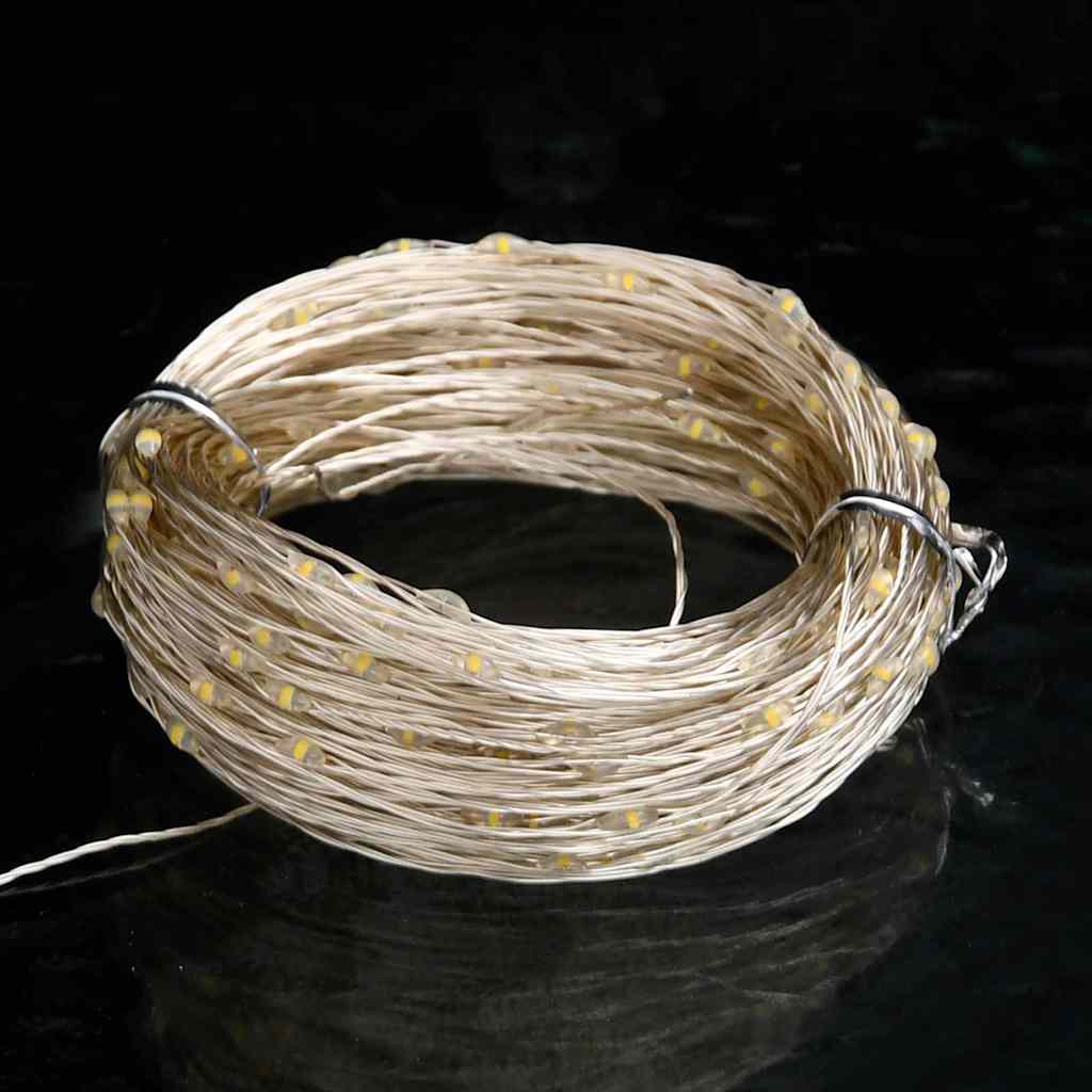 Tira de luces con 150 LED blanco cálido PVC 15 m