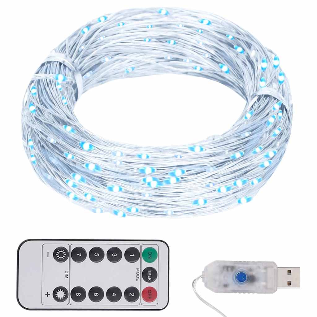 Tira de luces con 150 LED blanco cálido PVC 15 m