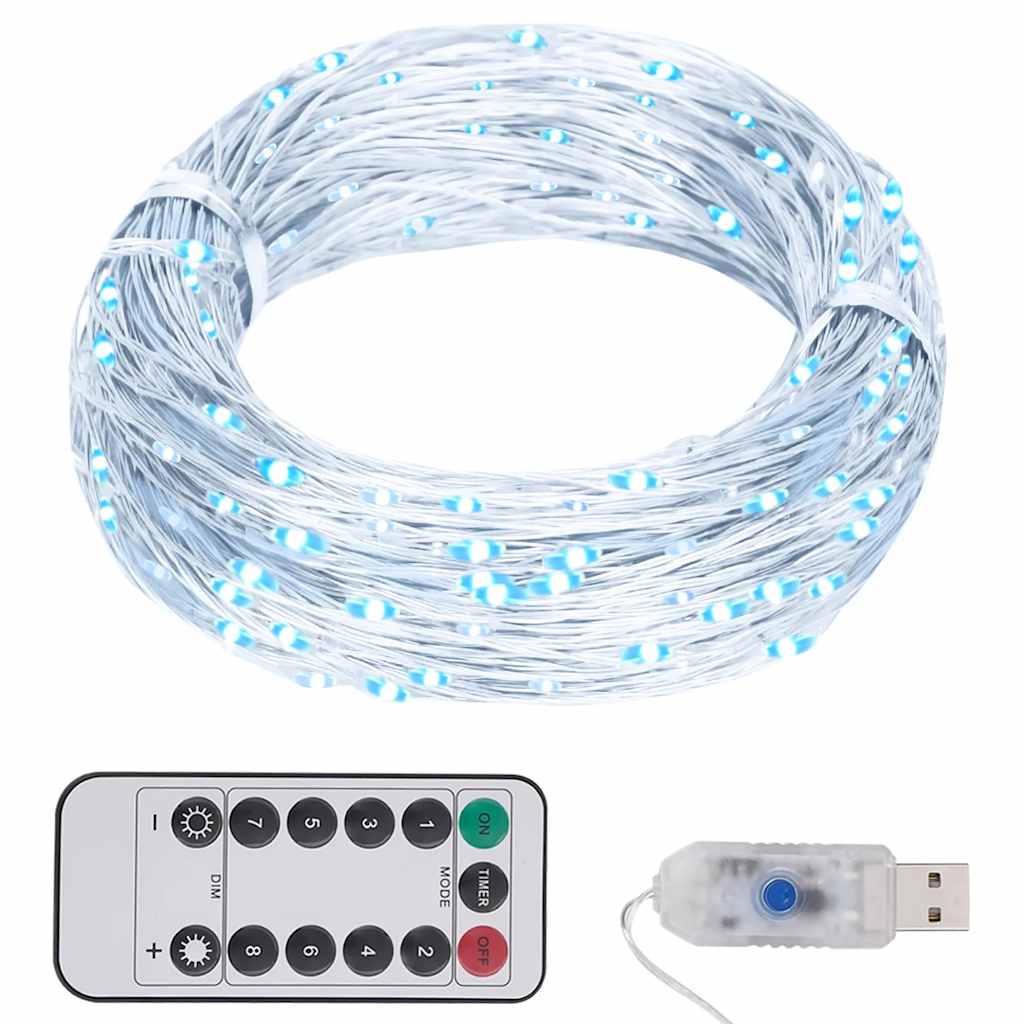 Tira de luces con 150 LED blanco cálido PVC 15 m